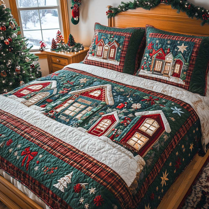 Christmas 3-Piece Quilted Bedding Set