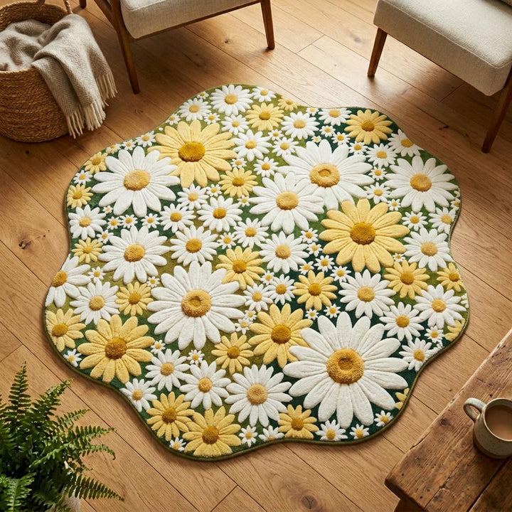 Soft Daisy Custom Shape Area Rug