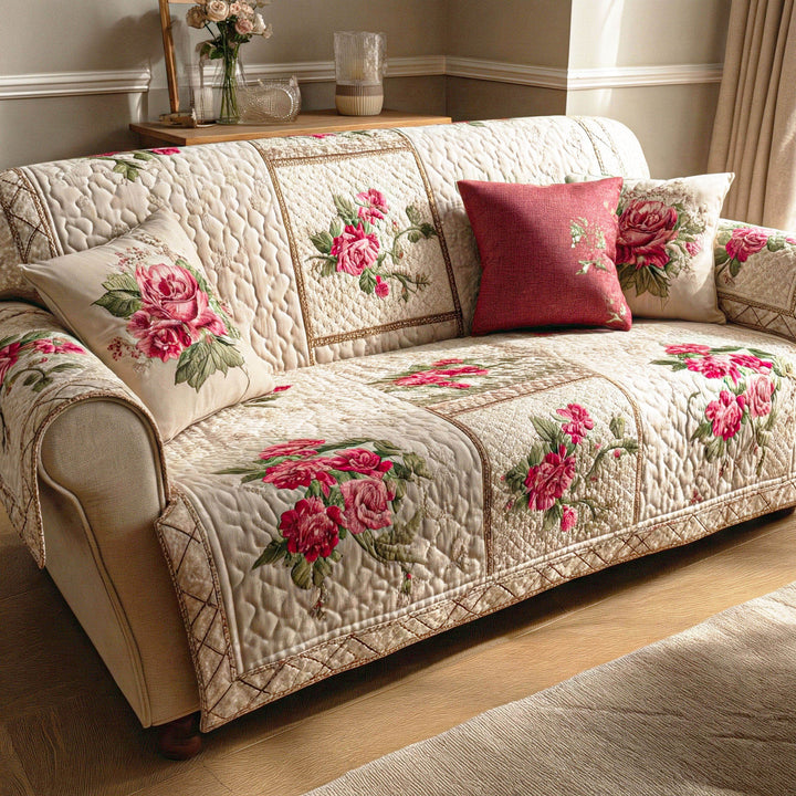 Soft Garden Quilted Sofa Cover