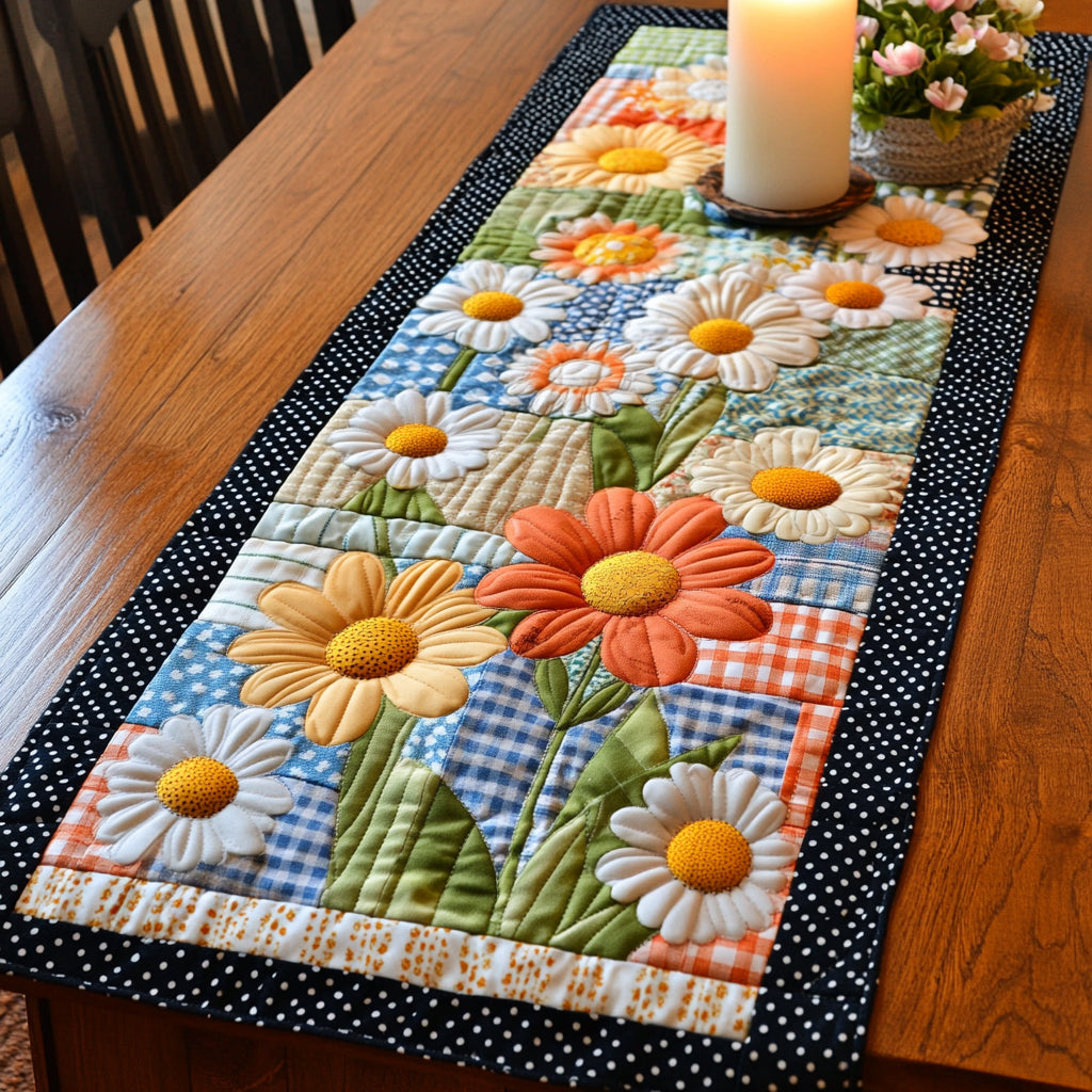Flower Quilted Table Runner