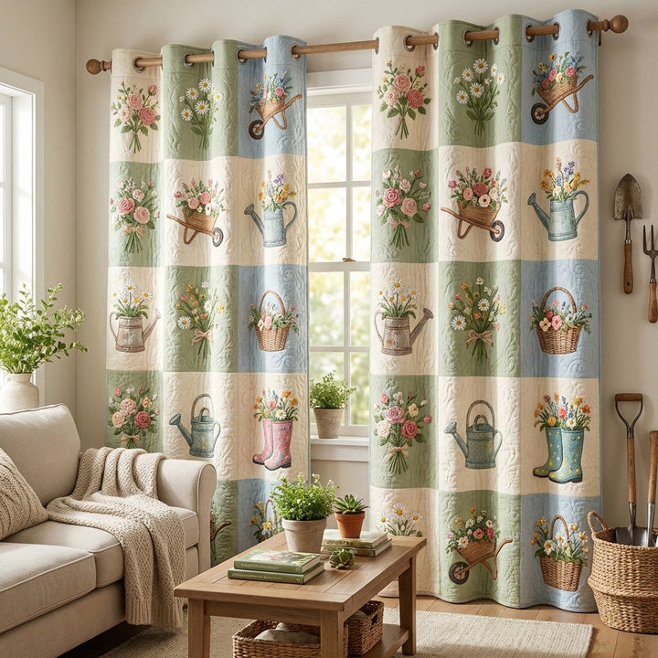 Spring Garden Quilted Curtains