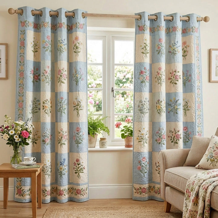 Spring Meadow Quilted Curtains