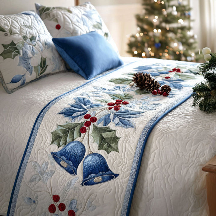 Starlight Bells Quilted Bed Runner