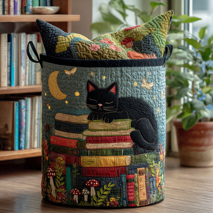 Starlit Bookland Quilted Laundry Basket