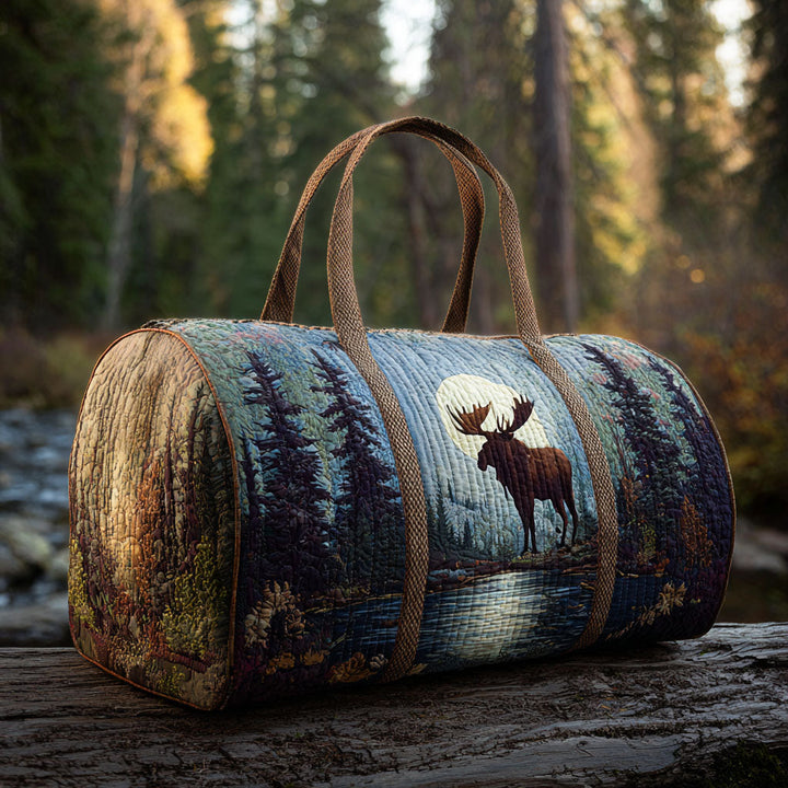 Starlit Moose Quilted Duffle Bag