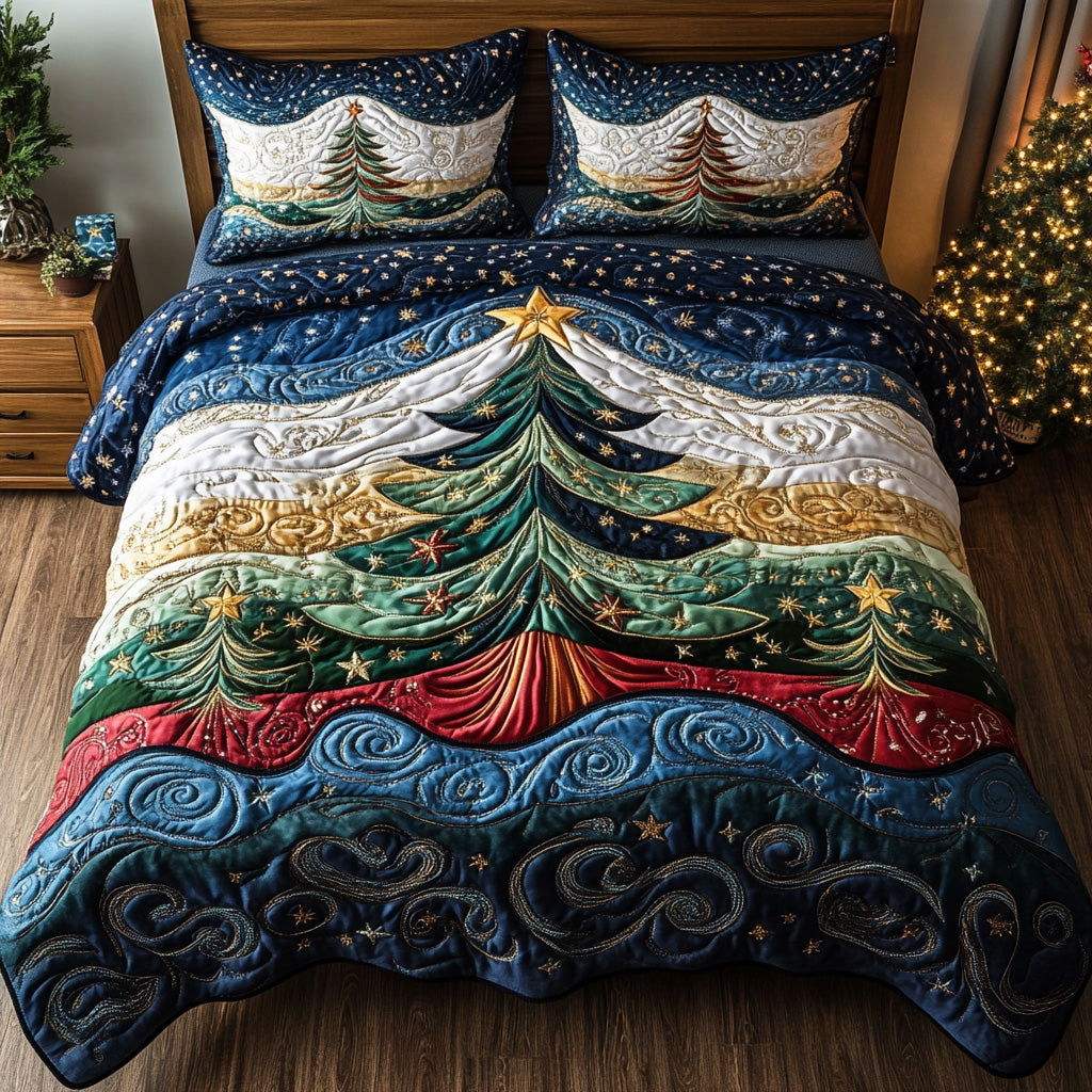 Christmas 3-Piece Quilted Bedding Set