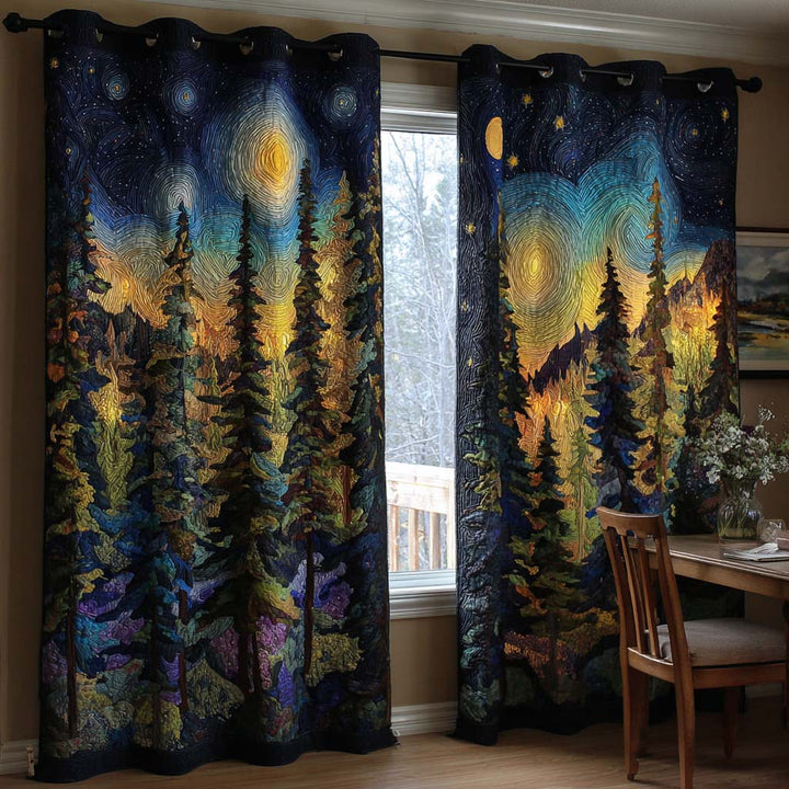 Starry Forest Quilted Curtains