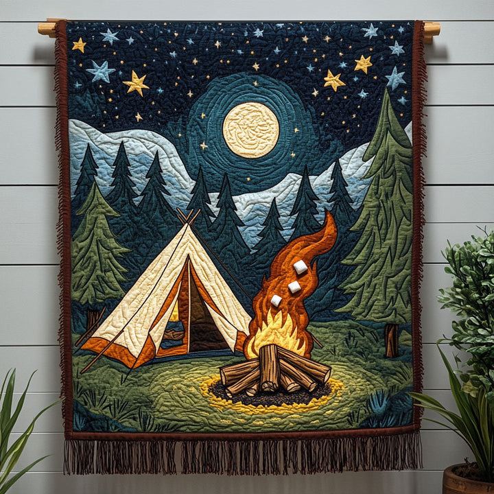 Starry Forest Retreat Woven Sofa Blanket