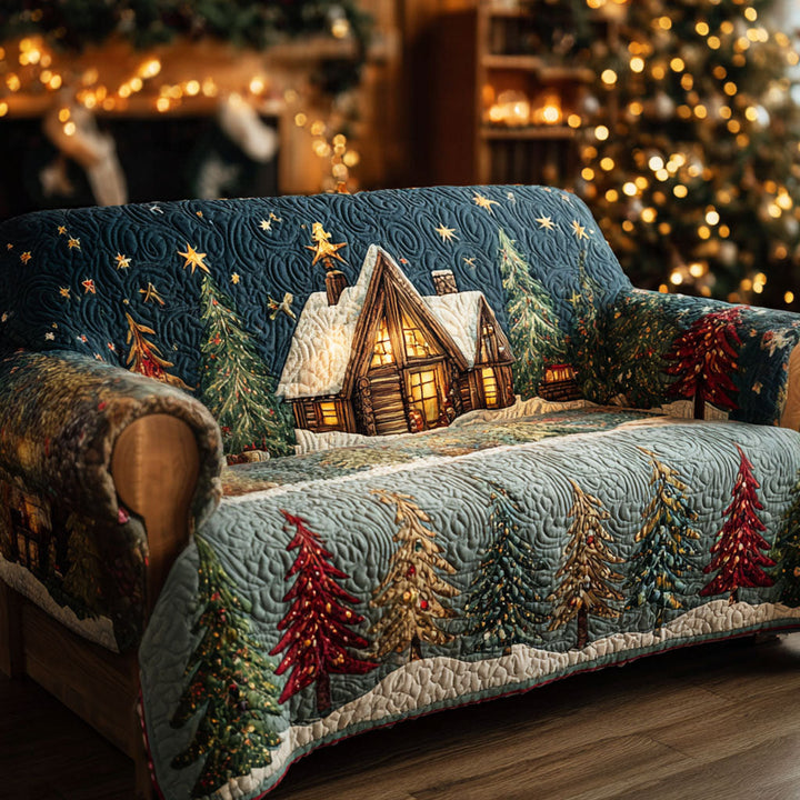 Starry Night Cabin Quilted Sofa Cover
