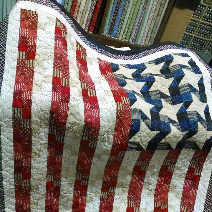 Stars & Stripes Quilted Blanket