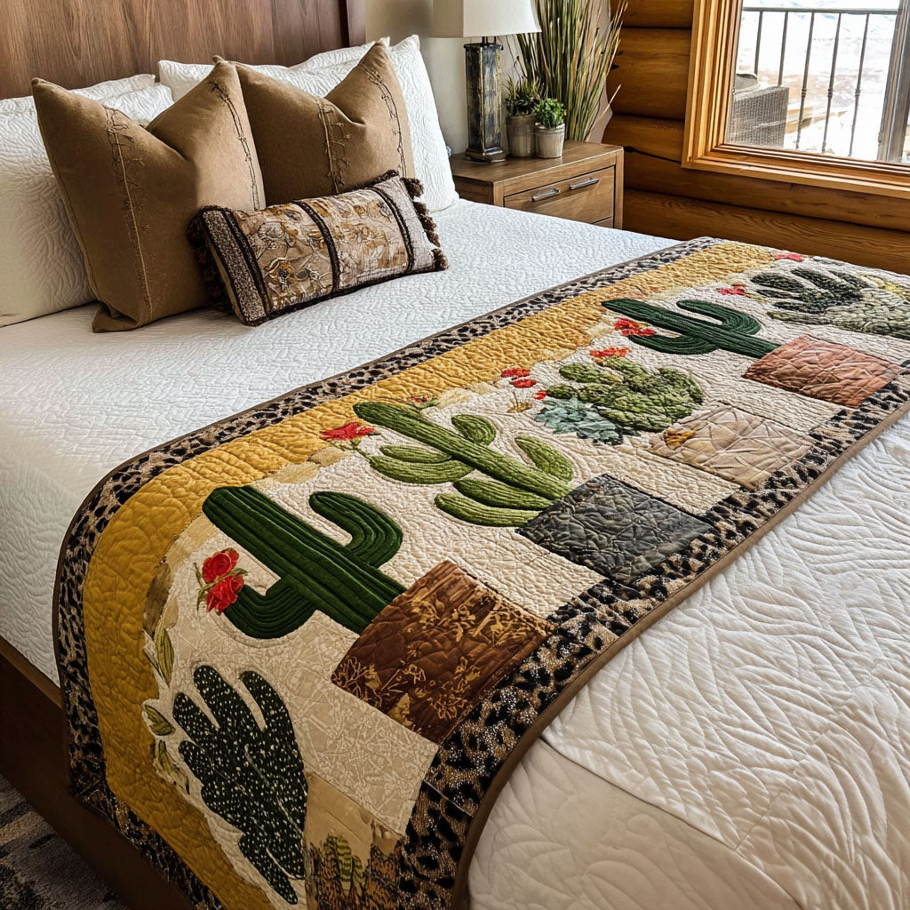 Cactus Quilted Bed Runner