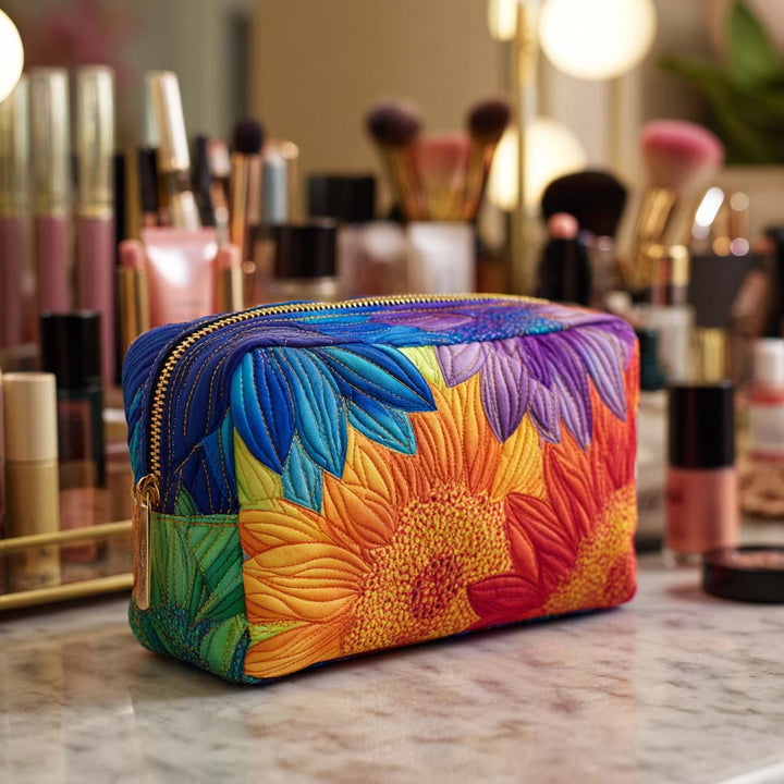Summer Bloom Quilted Makeup Bag
