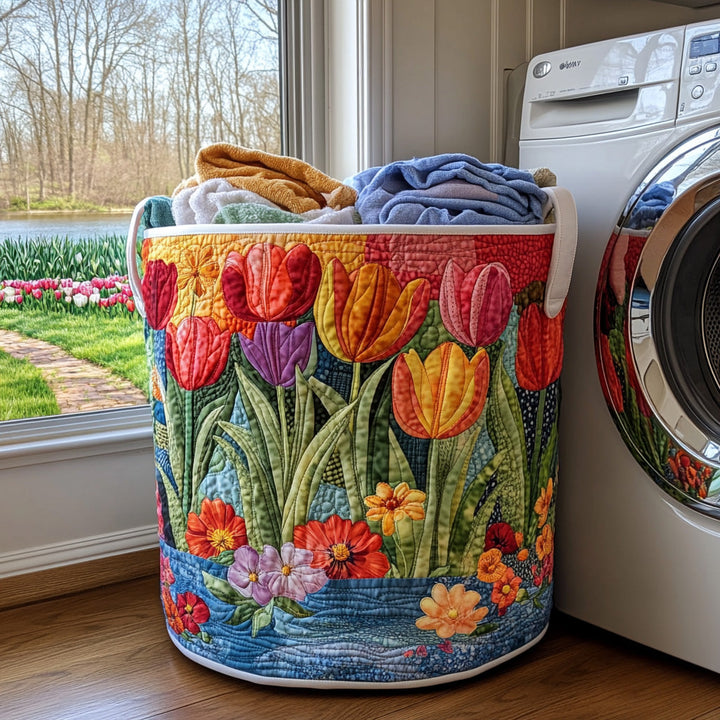 Summer Blossom Quilted Laundry Basket