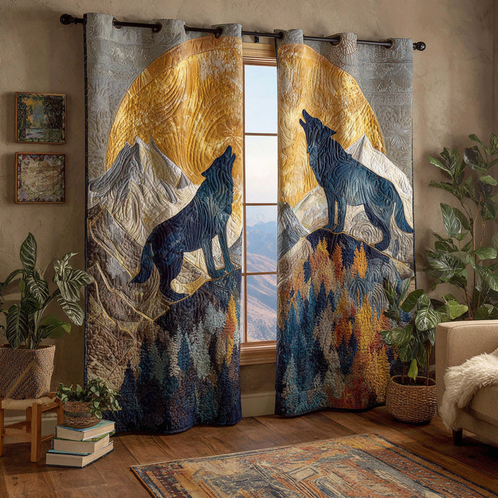 Summit Wolf Echo Quilted Curtains