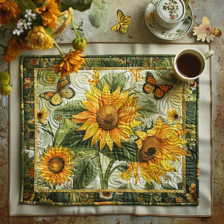 Sun-kissed Sunflower Quilted Placemat