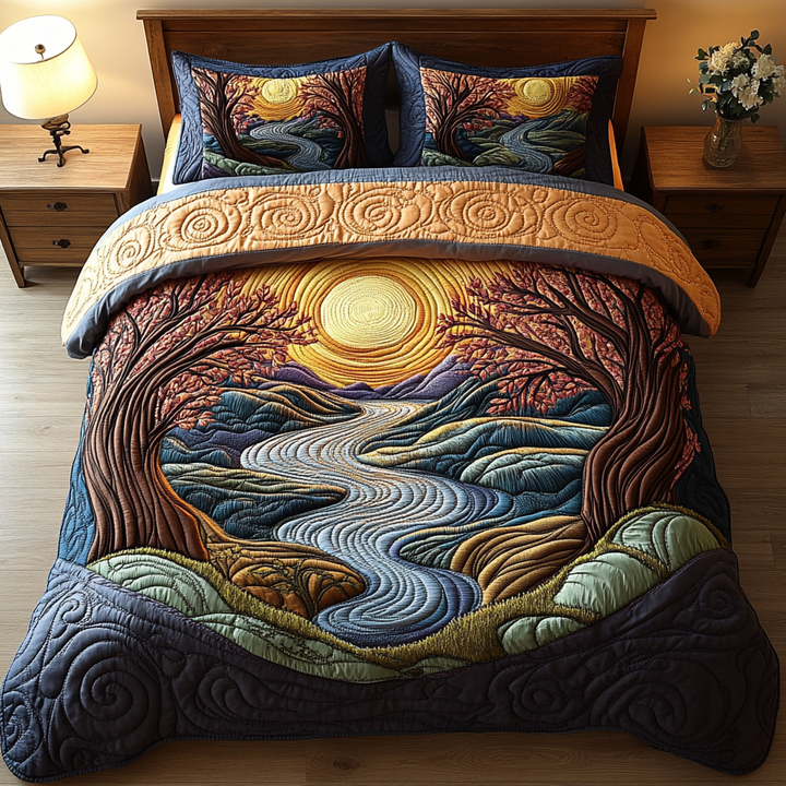 Sunbeam Serenity 3-Piece Quilted Bedding Set