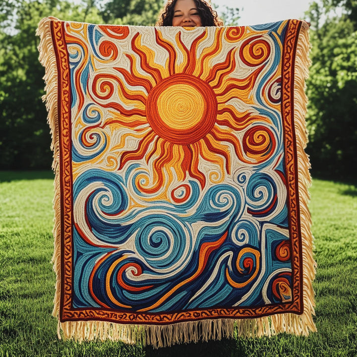 Sunfire Swirls Woven Sofa Blanket