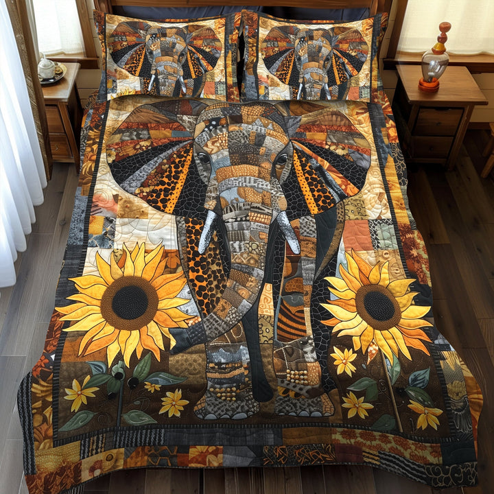 Elephant Quilted Bedding Set