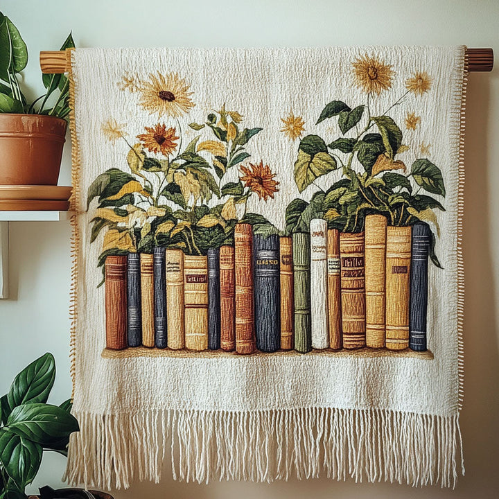 Sunflower Library Woven Sofa Blanket