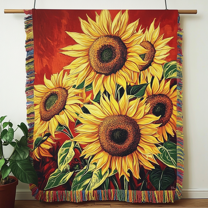 Sunlit Whispers Woven Sofa Blanket