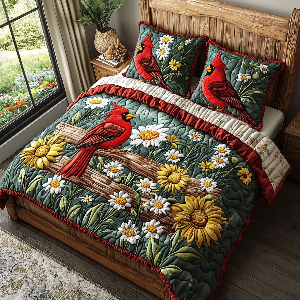Cardinal 3-Piece Quilted Bedding Set