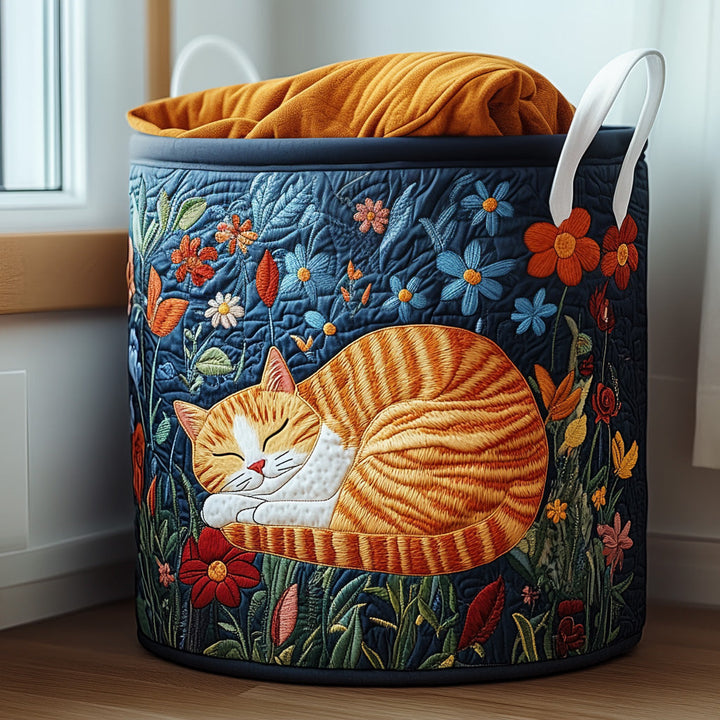 Sunny Nap Quilted Laundry Basket