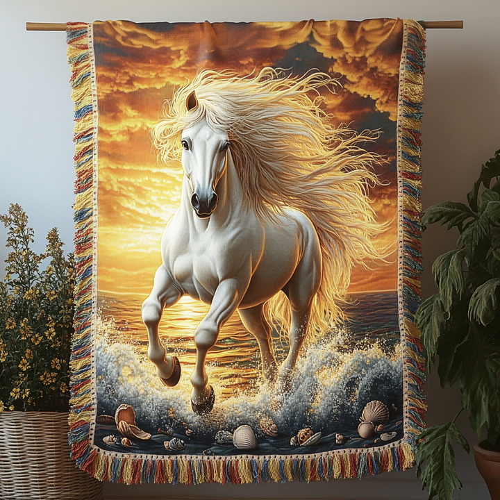 Sunset Stallion Woven Sofa Blanket