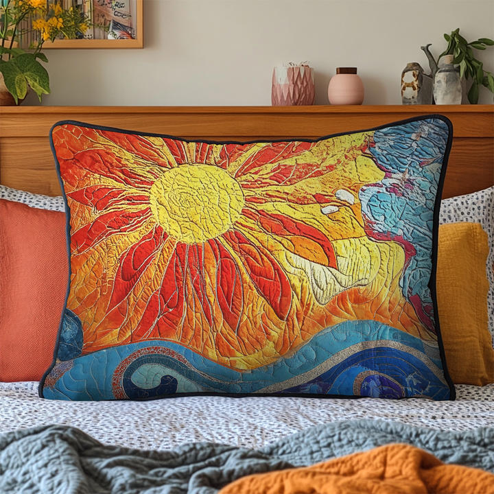 Sunset Blossom Quilted Bedding Pillow Case