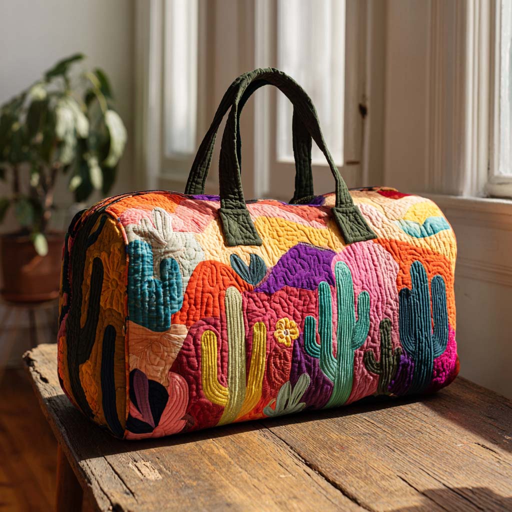 Sunset Cactus Quilted Duffle Bag