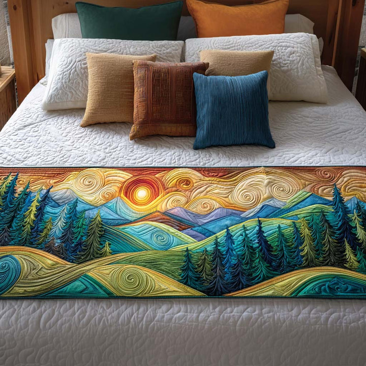 Sunset Hillscape Quilted Bed Runner