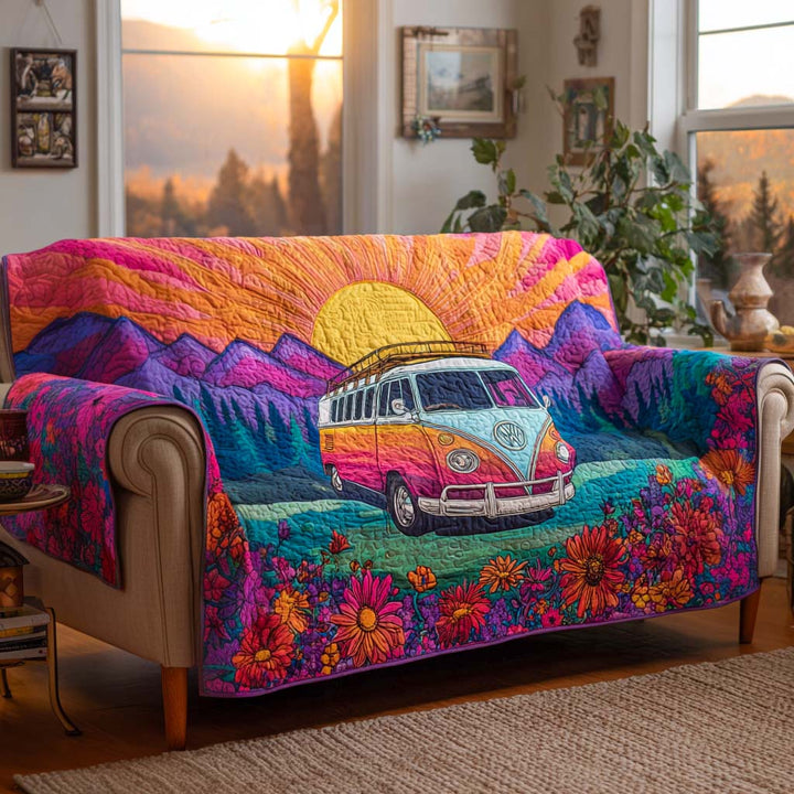 Sunset Roadtrip Quilted Sofa Cover