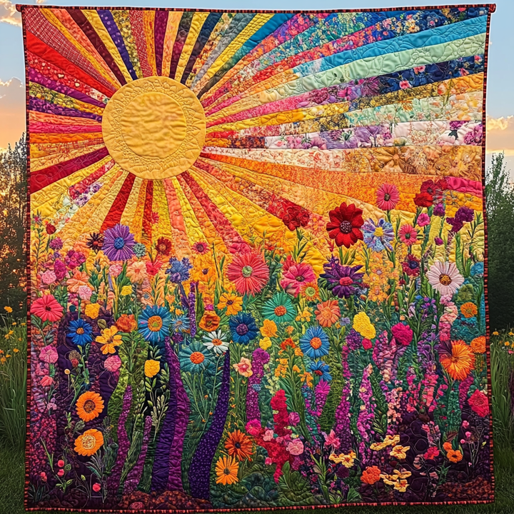 Sunset Serenity Quilted Blanket