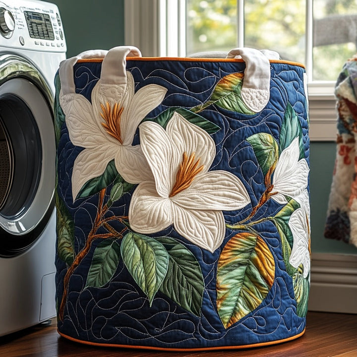 Sweet Magnolia Quilted Laundry Basket