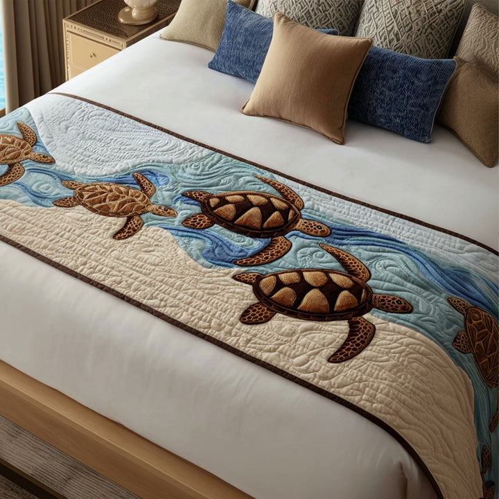 Swimmy Shell Quilted Bed Runner