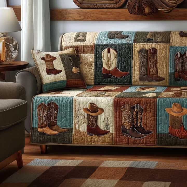 Texas Dust Quilted Sofa Cover