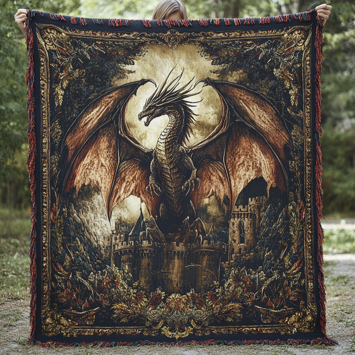 The Enchanted Serpent Woven Sofa Blanket