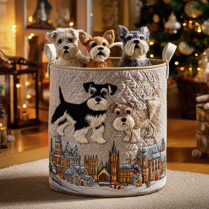 The Schnauzer Soul Quilted Laundry Basket