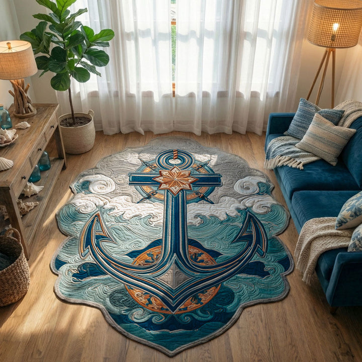 The Sovereign Sea-Anchor Custom Shape Area Rug