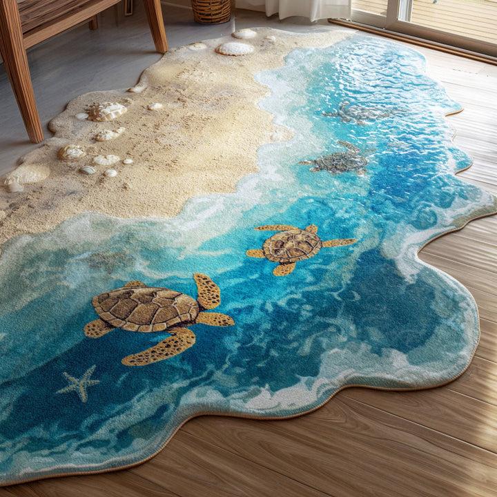 Tides of Serenity Custom Shape Area Rug