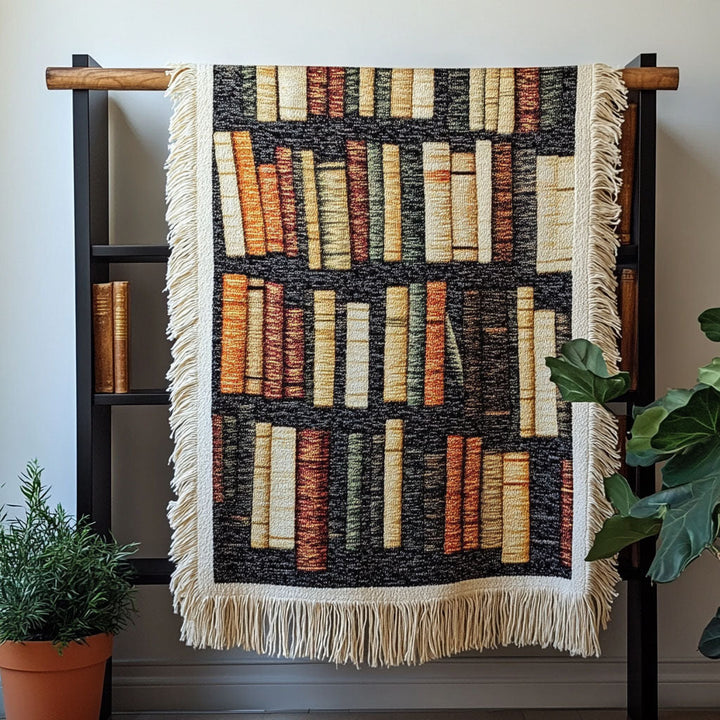 Timeless Bookshelf Woven Sofa Blanket