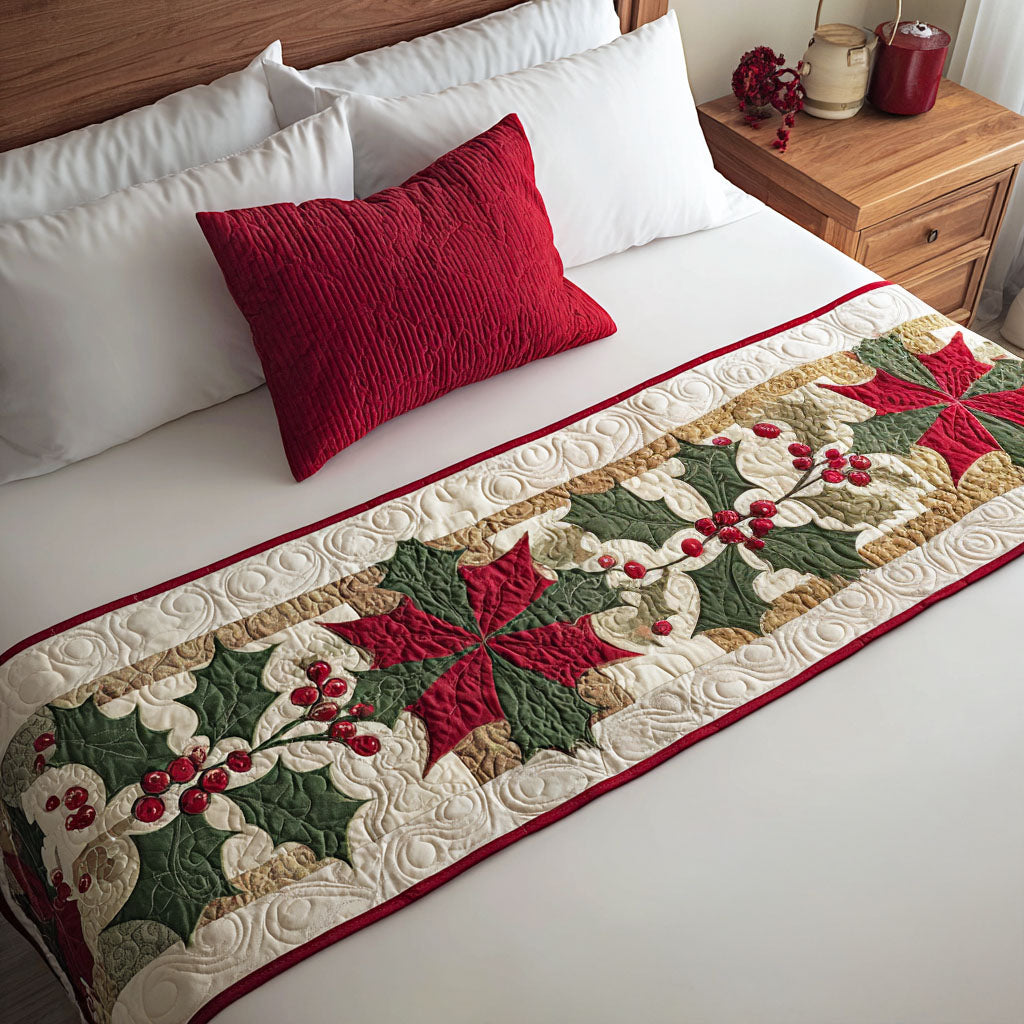 Christmas Quilted Bed Runner