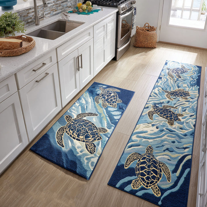 Tiny Turtle Joy Kitchen Area Rug