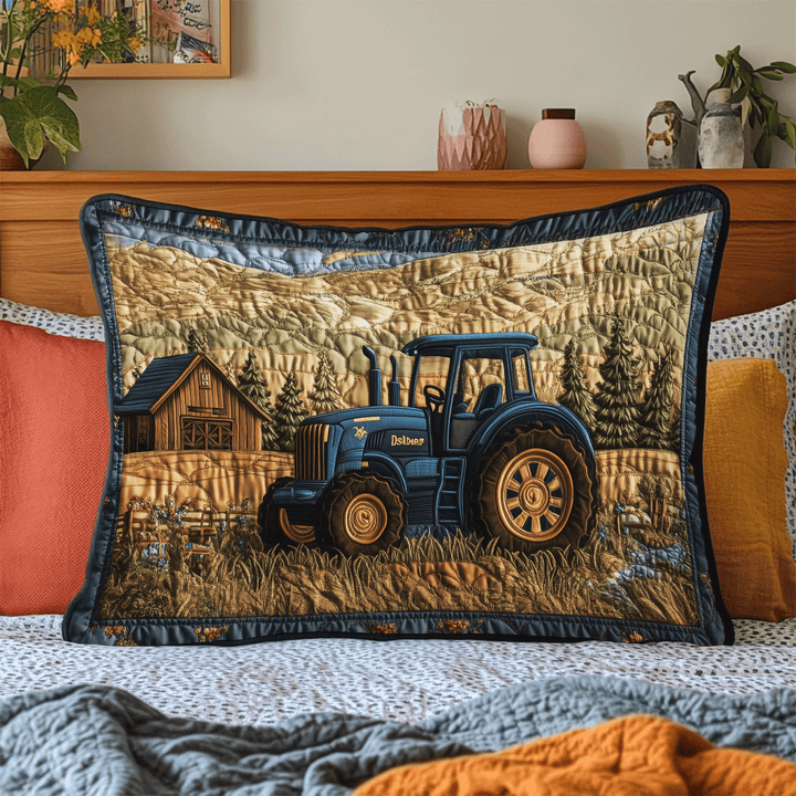 Tractor Adventure Quilted Bedding Pillow Case