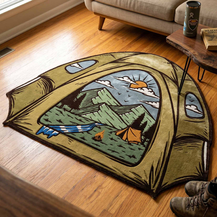 Trail Shelter Custom Shape Area Rug