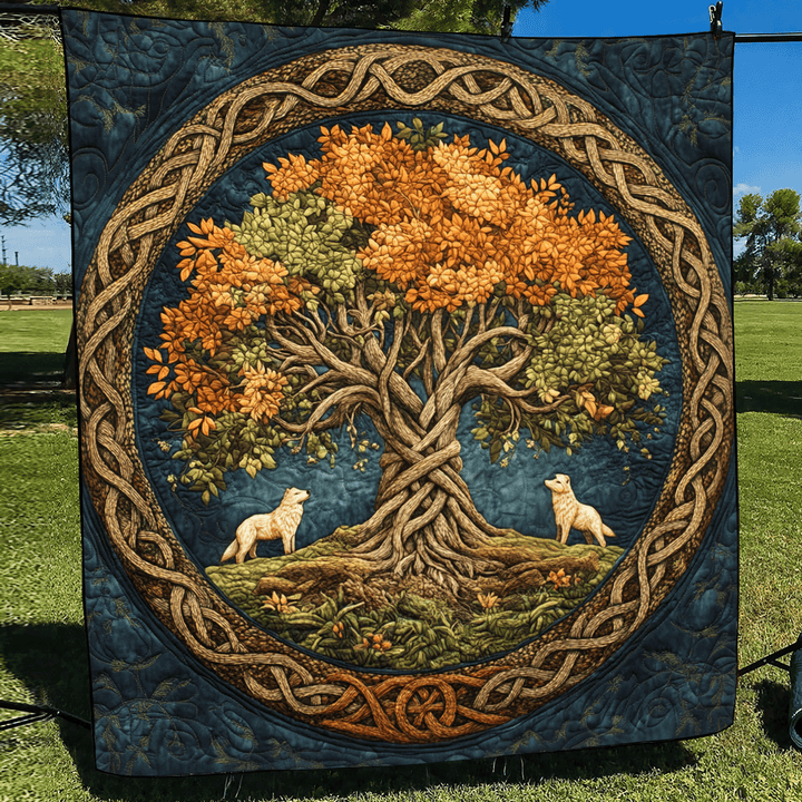 Tree Of Life Quilted Blanket