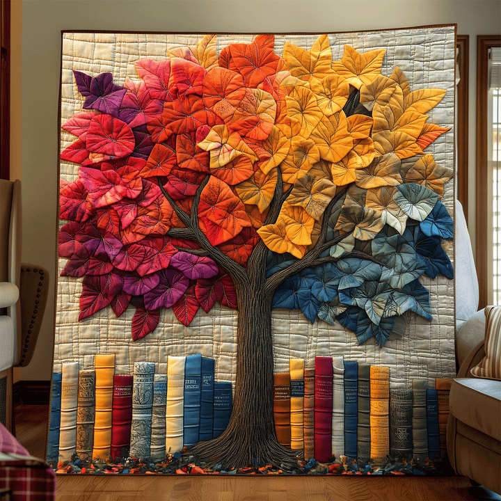 Tree Of Wisdom Quilted Blanket