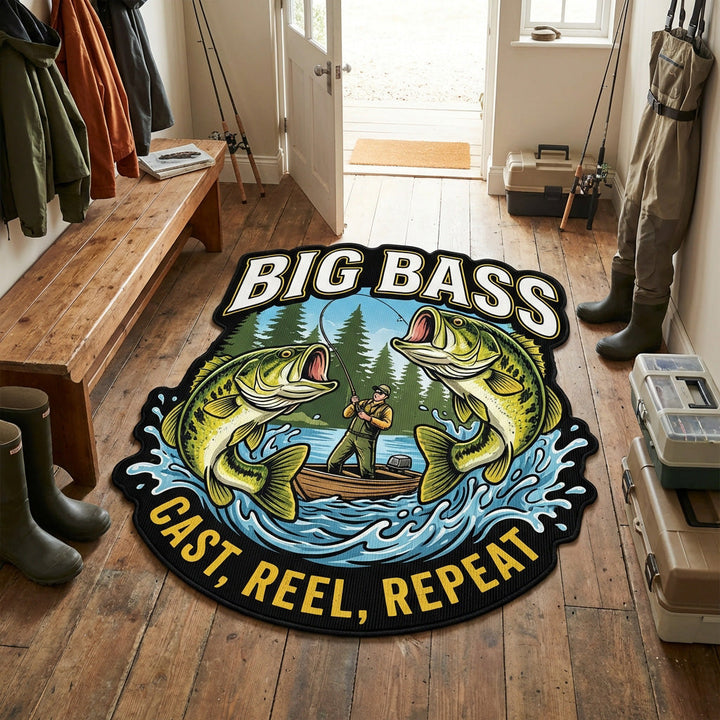 Trophy Bass Custom Shape Area Rug