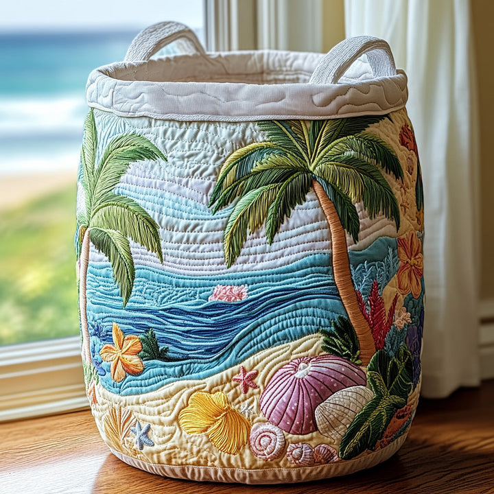 Tropic Haven Quilted Laundry Basket