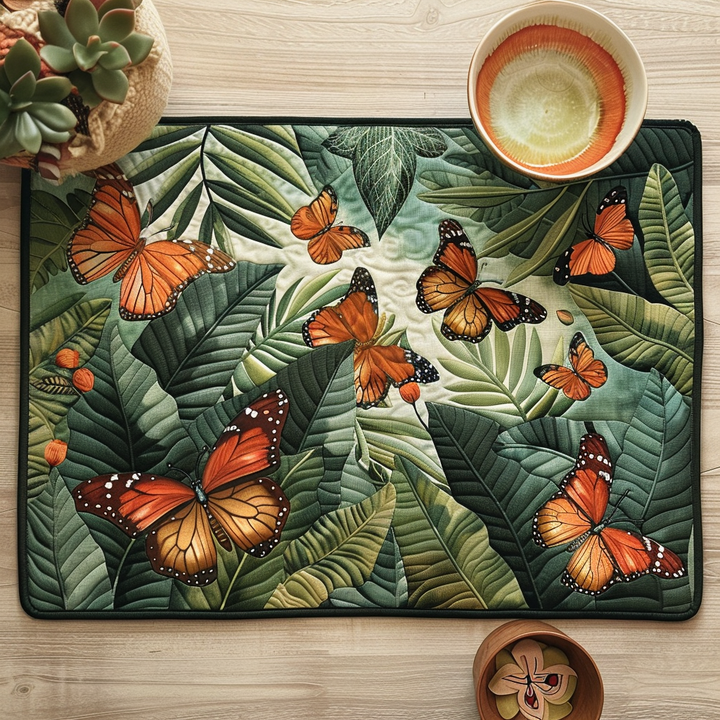 Tropical Butterflies Quilted Place Mat