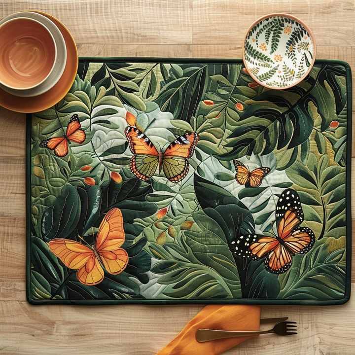 Tropical Butterflies Quilted Place Mat